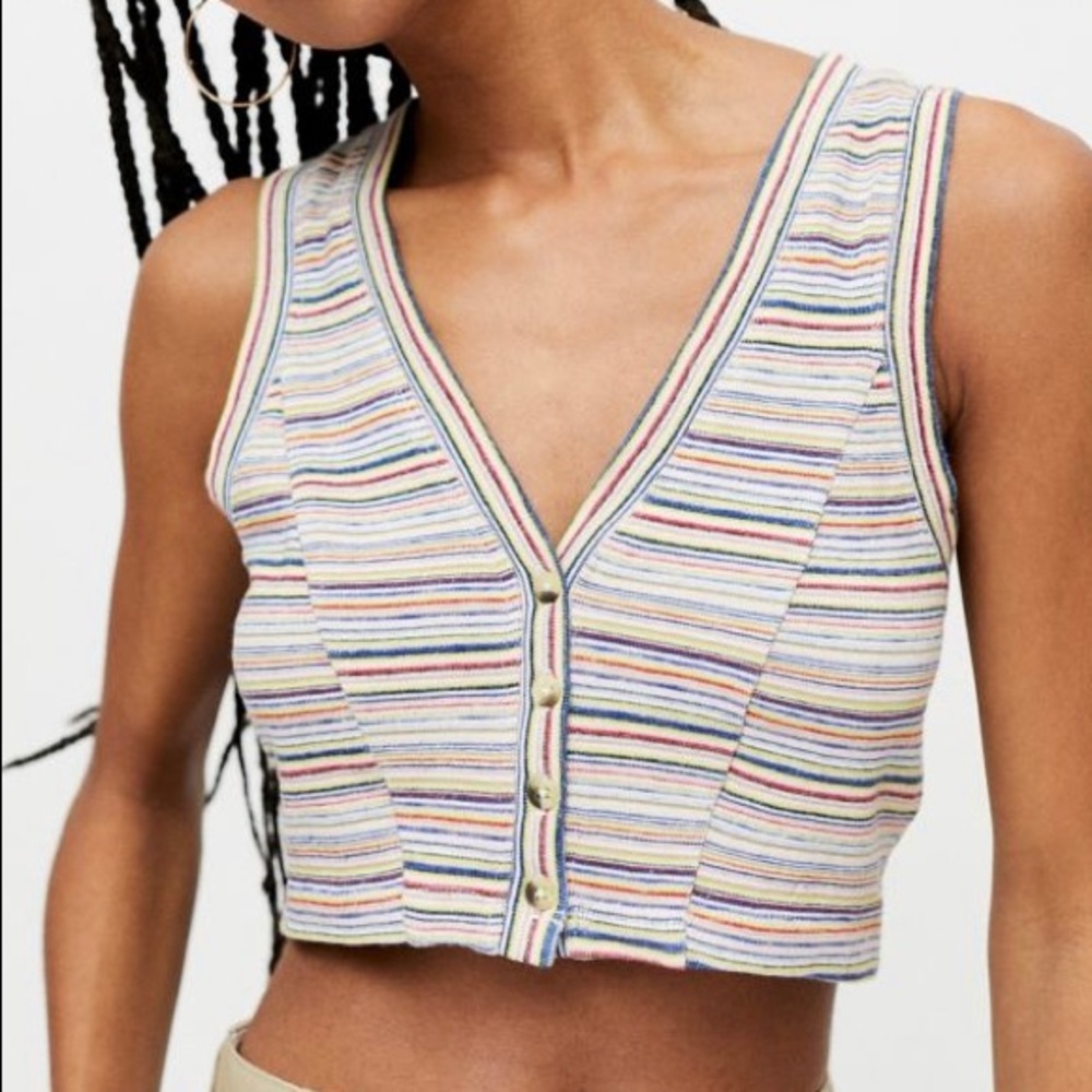 BDG Karma Sleeveless Cropped Cardigan